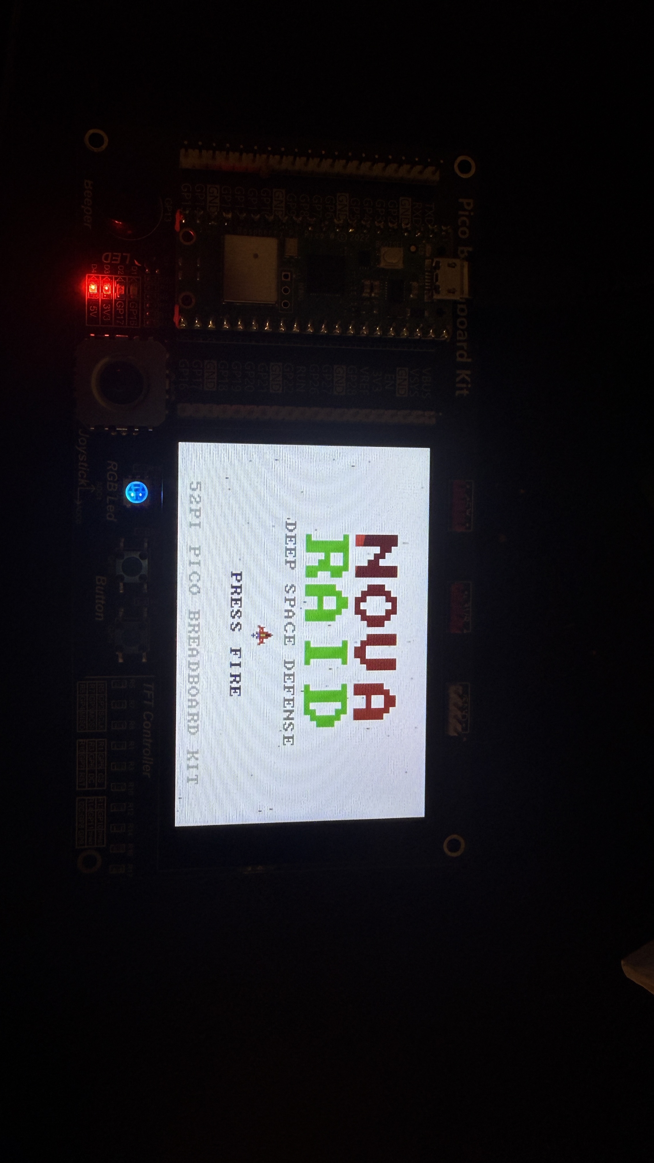 NOVA RAID splash screen running on the EP-0172 kit